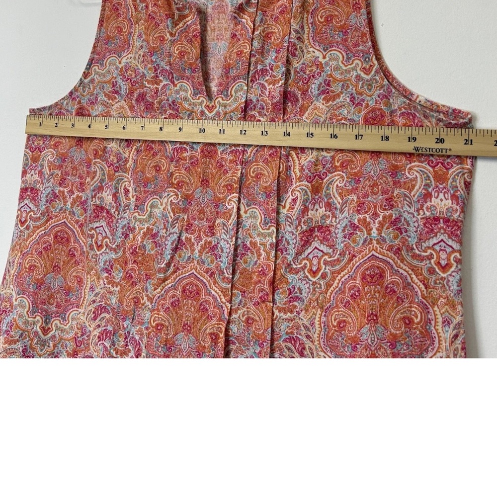 J Jill Love Linen Sleeveless Paisley Midi Dress Size LP - Picture 4 of 7